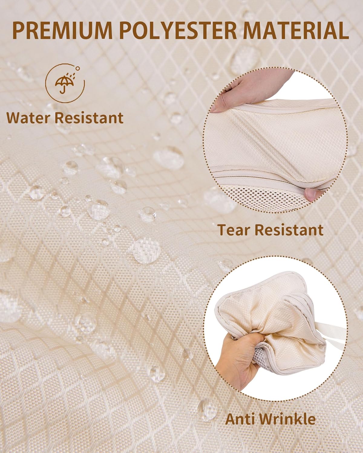 Compression Packing Cubes 10 Sets, Packing Organizers, Extensible Suitcase Organiser Bags, Travel Organizer Cubes for Travel Essentials Beige