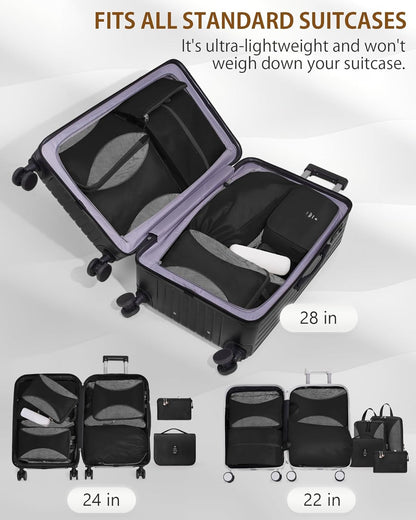 Compression Packing Cubes 10 Sets, Packing Organizers, Extensible Suitcase Organiser Bags, Travel Organizer Cubes for Travel Essentials Beige
