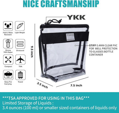 Rough Enough Clear Toiletry Bag TSA Approved Travel Makeup Bags Set