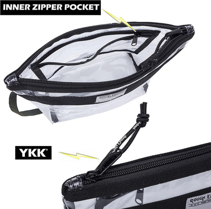 Rough Enough Clear Toiletry Bag TSA Approved Travel Makeup Bags Set