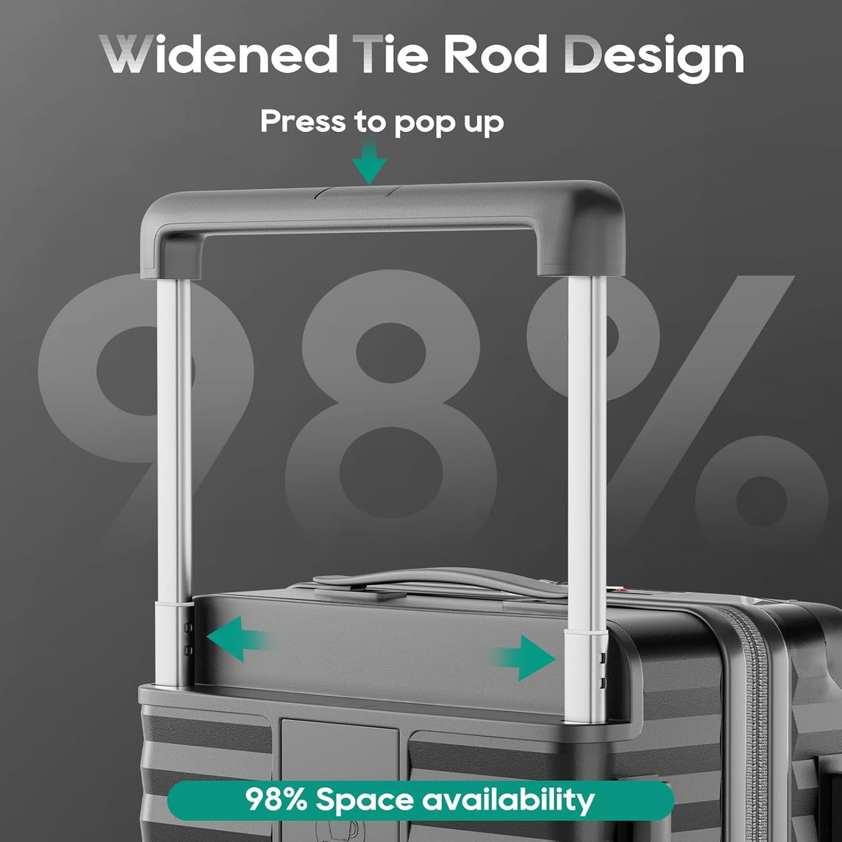20 Inch Carry on Luggage with Front Pocket, PC Hardshell Carry-on Suitcase with USB Port and Cup Holder, 21.5x14.2x9 Airline Approved, Luggage with Spinner Wheels and TSA Lock(Dark Green)