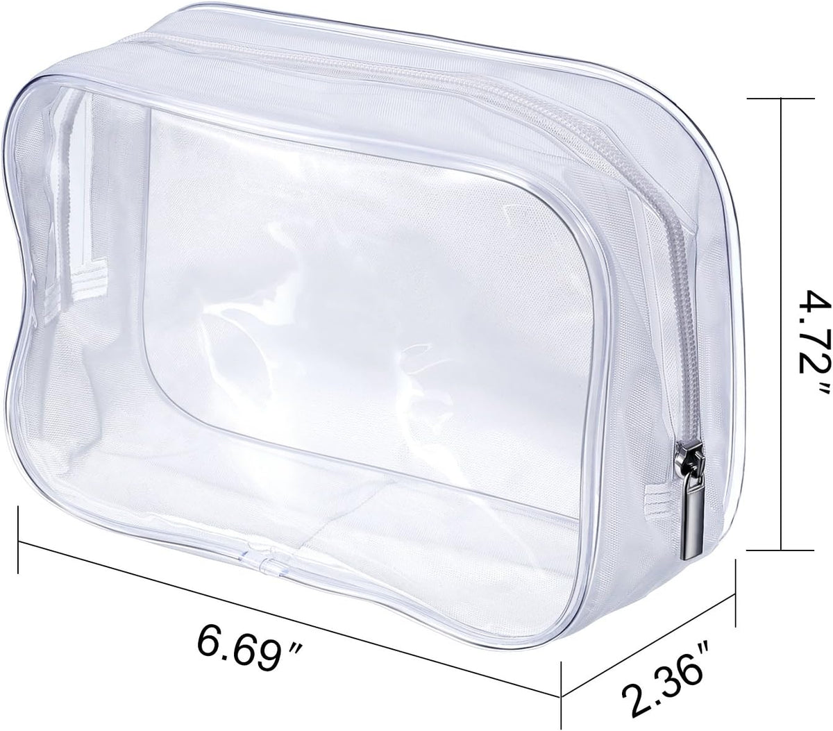 5 Pack Clear PVC Zippered Toiletry Carry Pouch Portable Cosmetic Makeup Bag for Vacation, Bathroom and Organizing