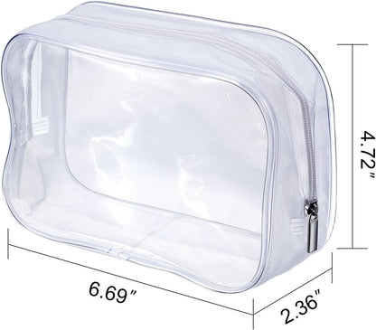 5 Pack Clear PVC Zippered Toiletry Carry Pouch Portable Cosmetic Makeup Bag for Vacation, Bathroom and Organizing