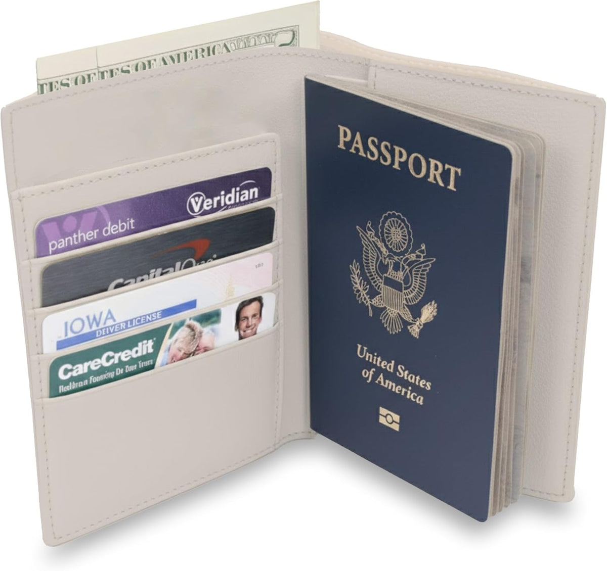 Genuine Leather Passport Wallet - 4.25 x 9 - Large Leather Passport Holder for Travel - Folding Leather Travel Wallet Case with RFID Blocking, Travel Organizer for Men and Women