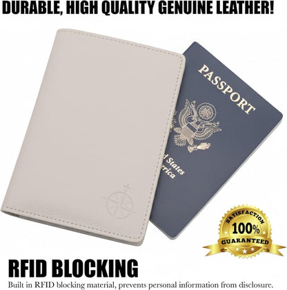 Genuine Leather Passport Wallet - 4.25 x 9 - Large Leather Passport Holder for Travel - Folding Leather Travel Wallet Case with RFID Blocking, Travel Organizer for Men and Women