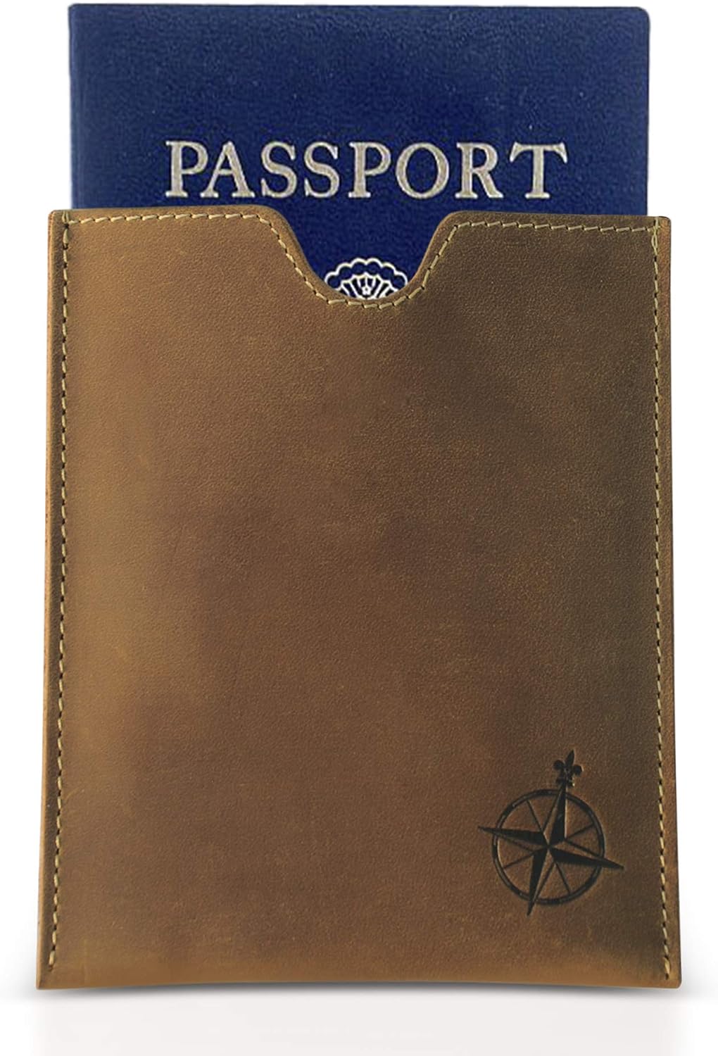 Genuine Leather Passport Wallet - 4.25 x 9 - Large Leather Passport Holder for Travel - Folding Leather Travel Wallet Case with RFID Blocking, Travel Organizer for Men and Women