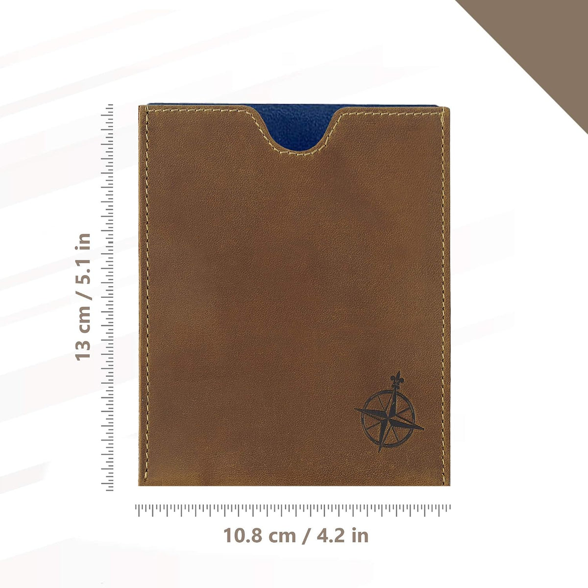 Genuine Leather Passport Wallet - 4.25 x 9 - Large Leather Passport Holder for Travel - Folding Leather Travel Wallet Case with RFID Blocking, Travel Organizer for Men and Women