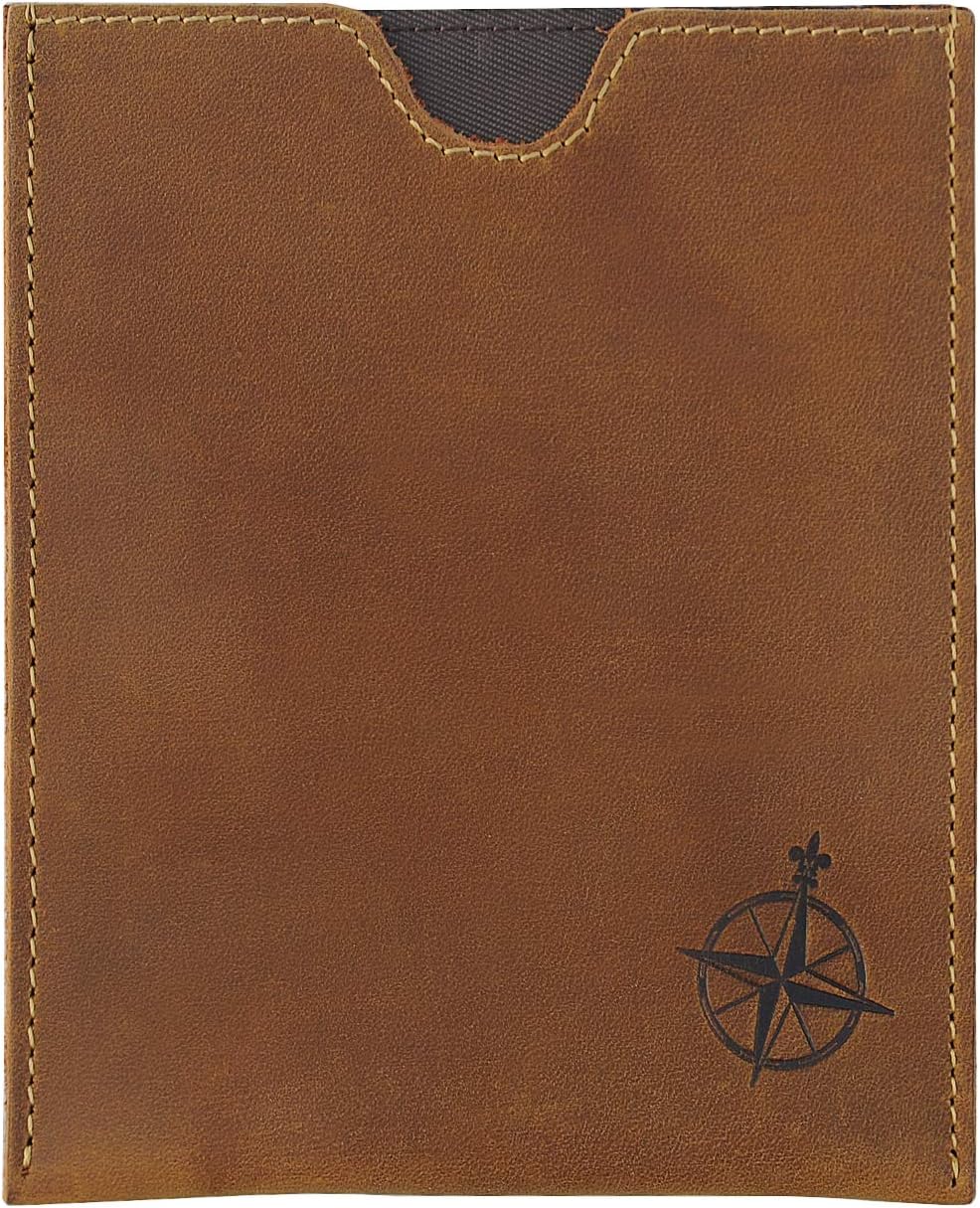 Genuine Leather Passport Wallet - 4.25 x 9 - Large Leather Passport Holder for Travel - Folding Leather Travel Wallet Case with RFID Blocking, Travel Organizer for Men and Women