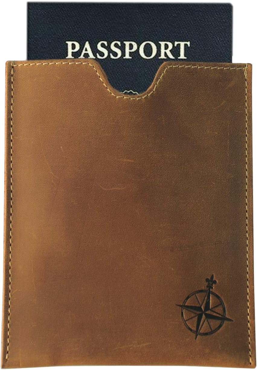 Genuine Leather Passport Wallet - 4.25 x 9 - Large Leather Passport Holder for Travel - Folding Leather Travel Wallet Case with RFID Blocking, Travel Organizer for Men and Women