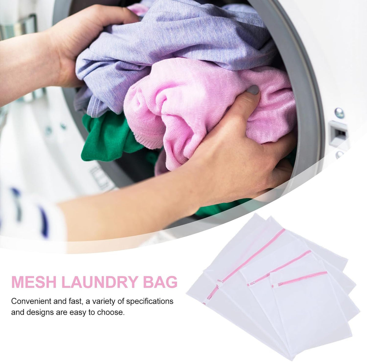 4pcs Fine Mesh Laundry Bags for Washing Delicate Underwear and Bras, Reusable Garment Washing Bags with Zipper, Protective Laundry Organizer for Travel and Machine Wash