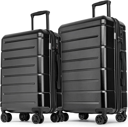 Carry On Luggage 22x14x9 Airline Approved Hardshell Carry On Suitcases with Wheels Travel Rolling 20 Inch Luggage with Cup Holder for Men Women,Carry-on Green
