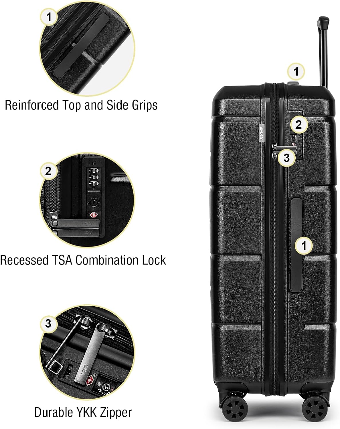 Carry On Luggage 22x14x9 Airline Approved Hardshell Carry On Suitcases with Wheels Travel Rolling 20 Inch Luggage with Cup Holder for Men Women,Carry-on Green