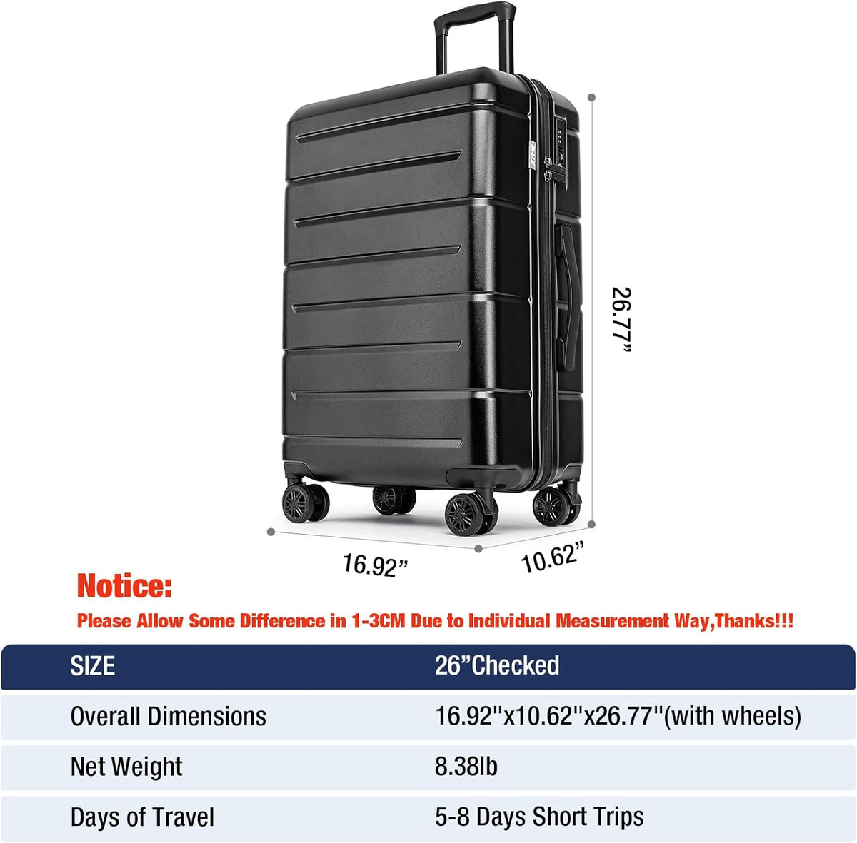 Carry On Luggage 22x14x9 Airline Approved Hardshell Carry On Suitcases with Wheels Travel Rolling 20 Inch Luggage with Cup Holder for Men Women,Carry-on Green