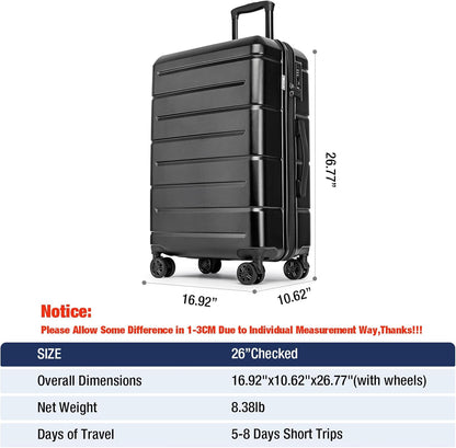 Carry On Luggage 22x14x9 Airline Approved Hardshell Carry On Suitcases with Wheels Travel Rolling 20 Inch Luggage with Cup Holder for Men Women,Carry-on Green