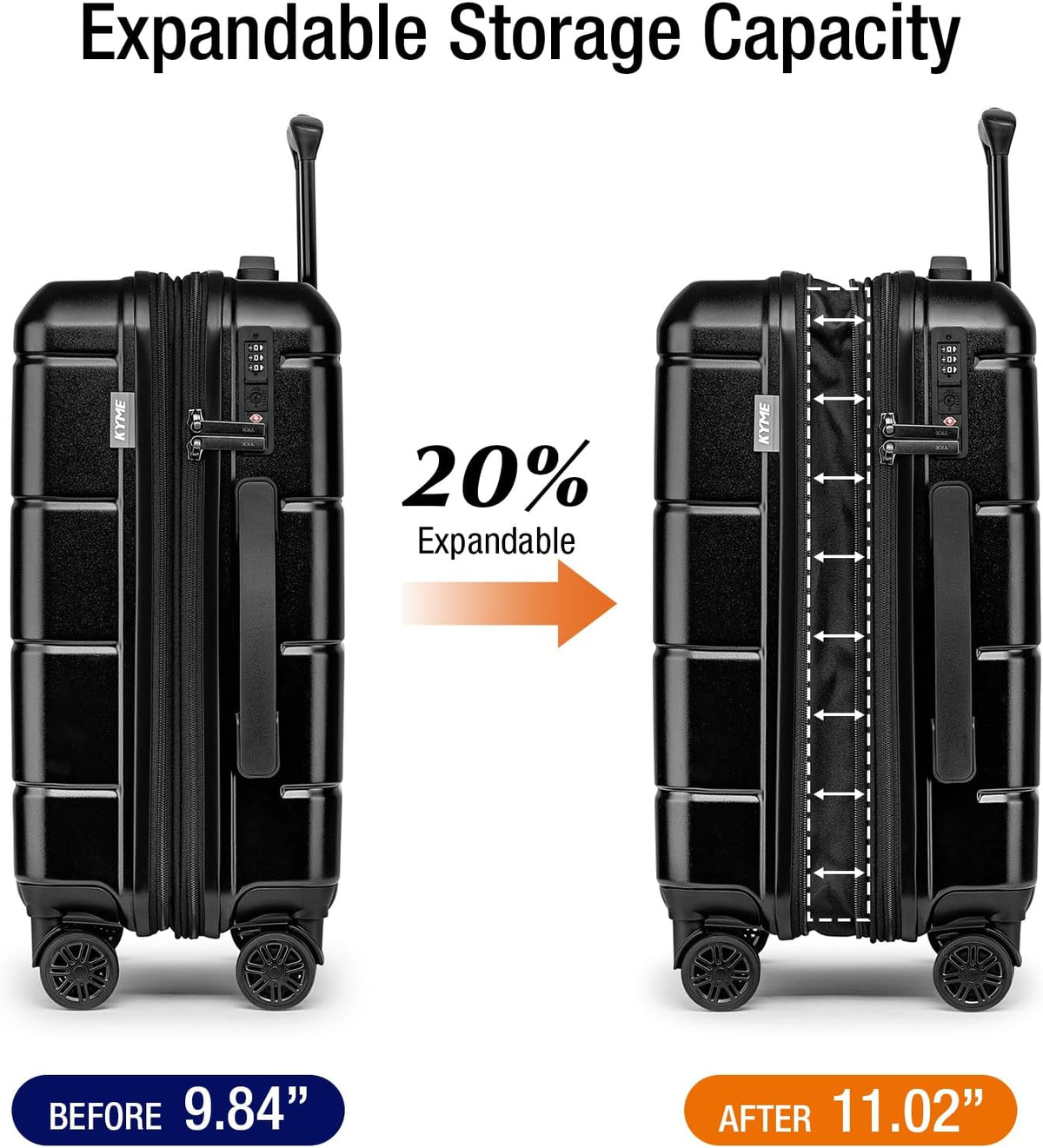 Carry On Luggage 22x14x9 Airline Approved Hardshell Carry On Suitcases with Wheels Travel Rolling 20 Inch Luggage with Cup Holder for Men Women,Carry-on Green