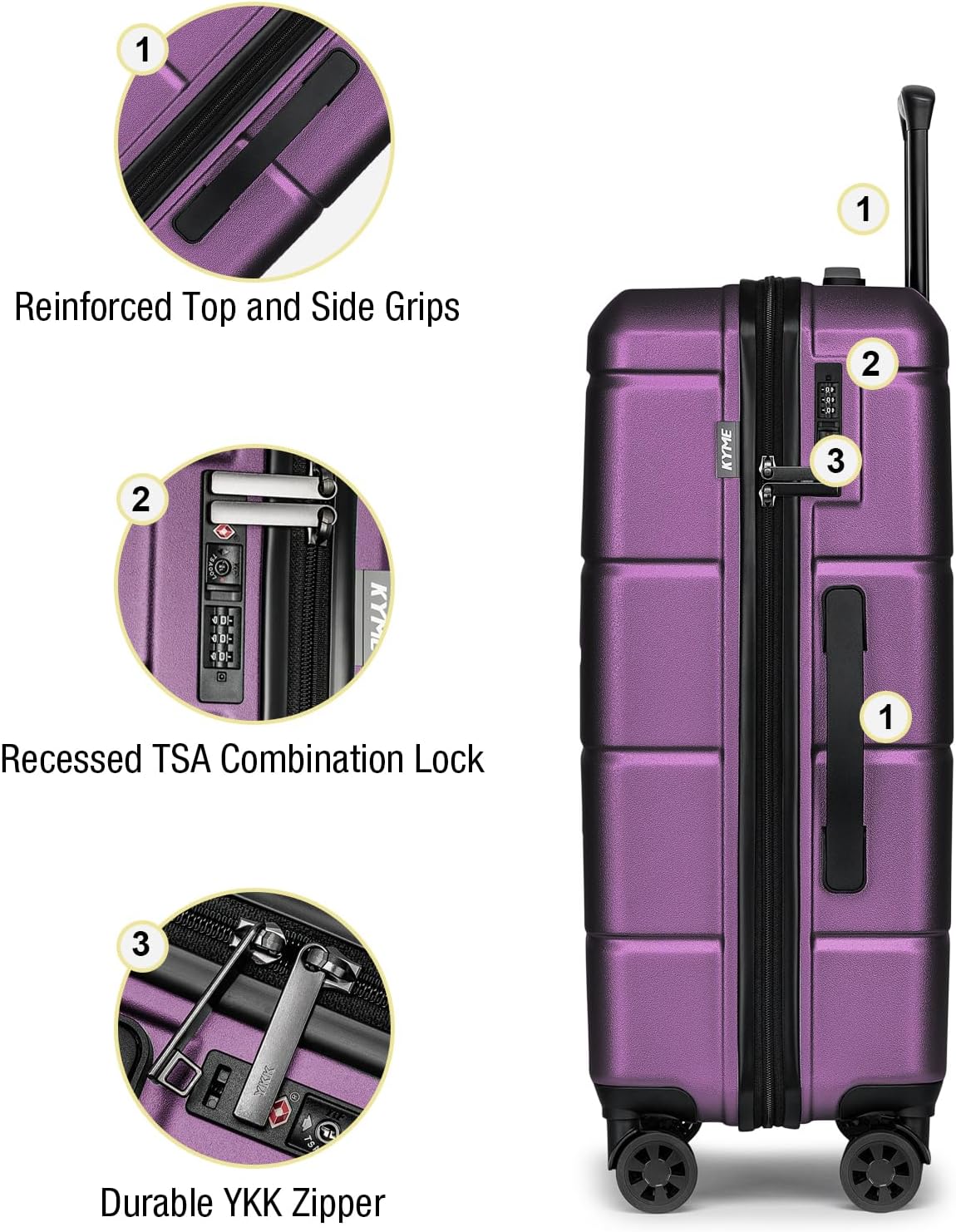 Carry On Luggage 22x14x9 Airline Approved Hardshell Carry On Suitcases with Wheels Travel Rolling 20 Inch Luggage with Cup Holder for Men Women,Carry-on Green
