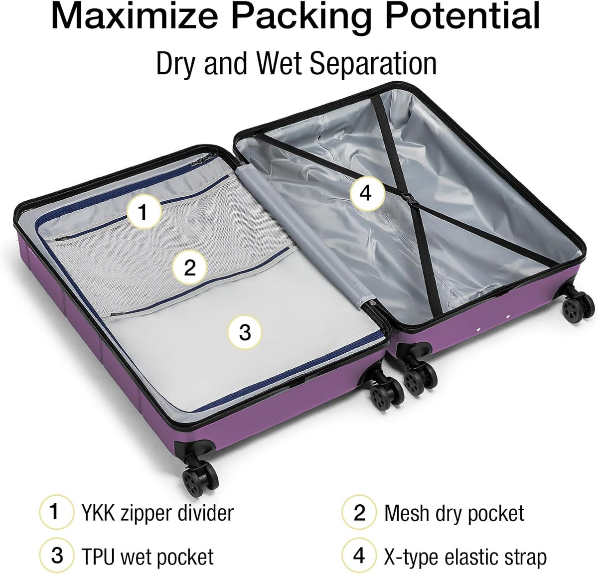 Carry On Luggage 22x14x9 Airline Approved Hardshell Carry On Suitcases with Wheels Travel Rolling 20 Inch Luggage with Cup Holder for Men Women,Carry-on Green