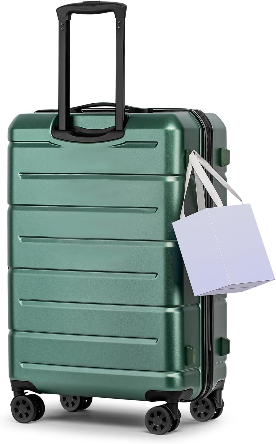 Carry On Luggage 22x14x9 Airline Approved Hardshell Carry On Suitcases with Wheels Travel Rolling 20 Inch Luggage with Cup Holder for Men Women,Carry-on Green