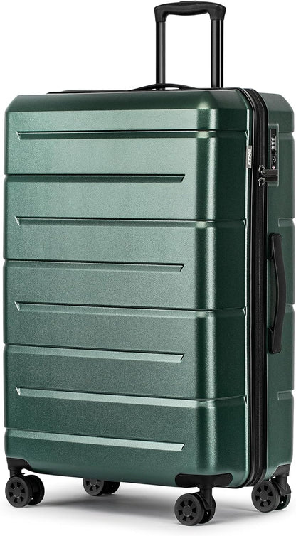 Carry On Luggage 22x14x9 Airline Approved Hardshell Carry On Suitcases with Wheels Travel Rolling 20 Inch Luggage with Cup Holder for Men Women,Carry-on Green
