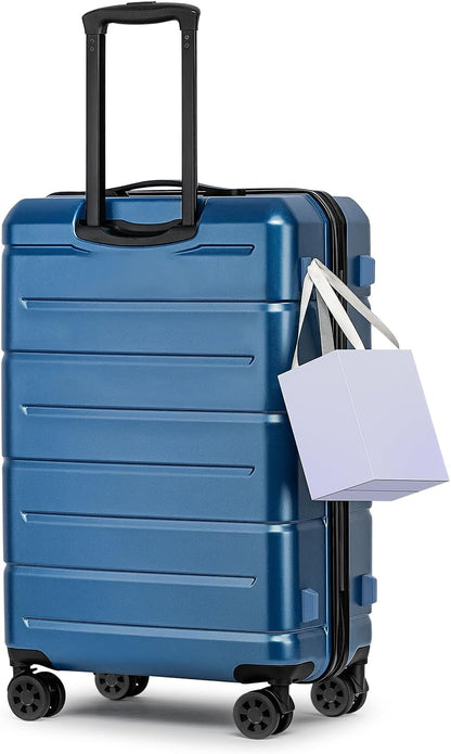 Carry On Luggage 22x14x9 Airline Approved Hardshell Carry On Suitcases with Wheels Travel Rolling 20 Inch Luggage with Cup Holder for Men Women,Carry-on Green