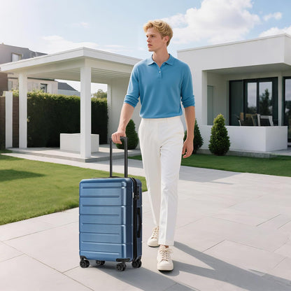 Carry On Luggage 22x14x9 Airline Approved Hardshell Carry On Suitcases with Wheels Travel Rolling 20 Inch Luggage with Cup Holder for Men Women,Carry-on Green