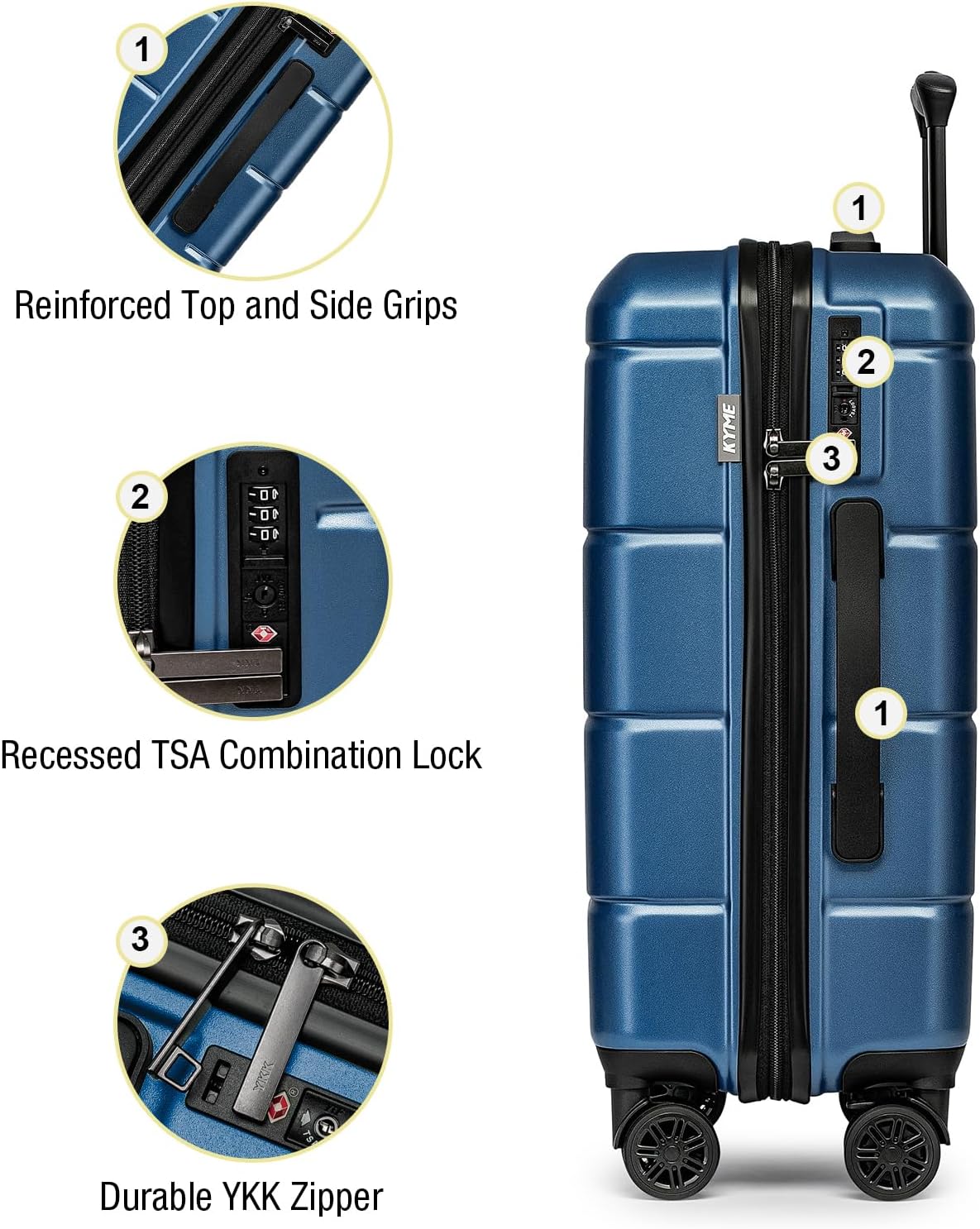 Carry On Luggage 22x14x9 Airline Approved Hardshell Carry On Suitcases with Wheels Travel Rolling 20 Inch Luggage with Cup Holder for Men Women,Carry-on Green