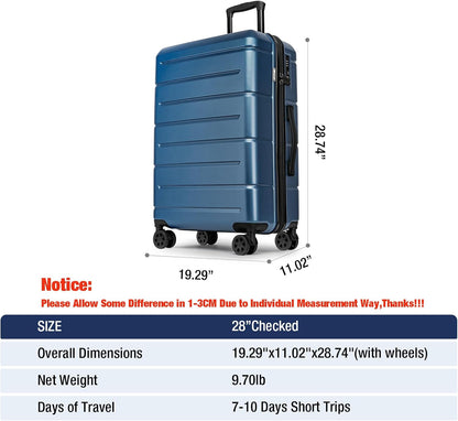 Carry On Luggage 22x14x9 Airline Approved Hardshell Carry On Suitcases with Wheels Travel Rolling 20 Inch Luggage with Cup Holder for Men Women,Carry-on Green