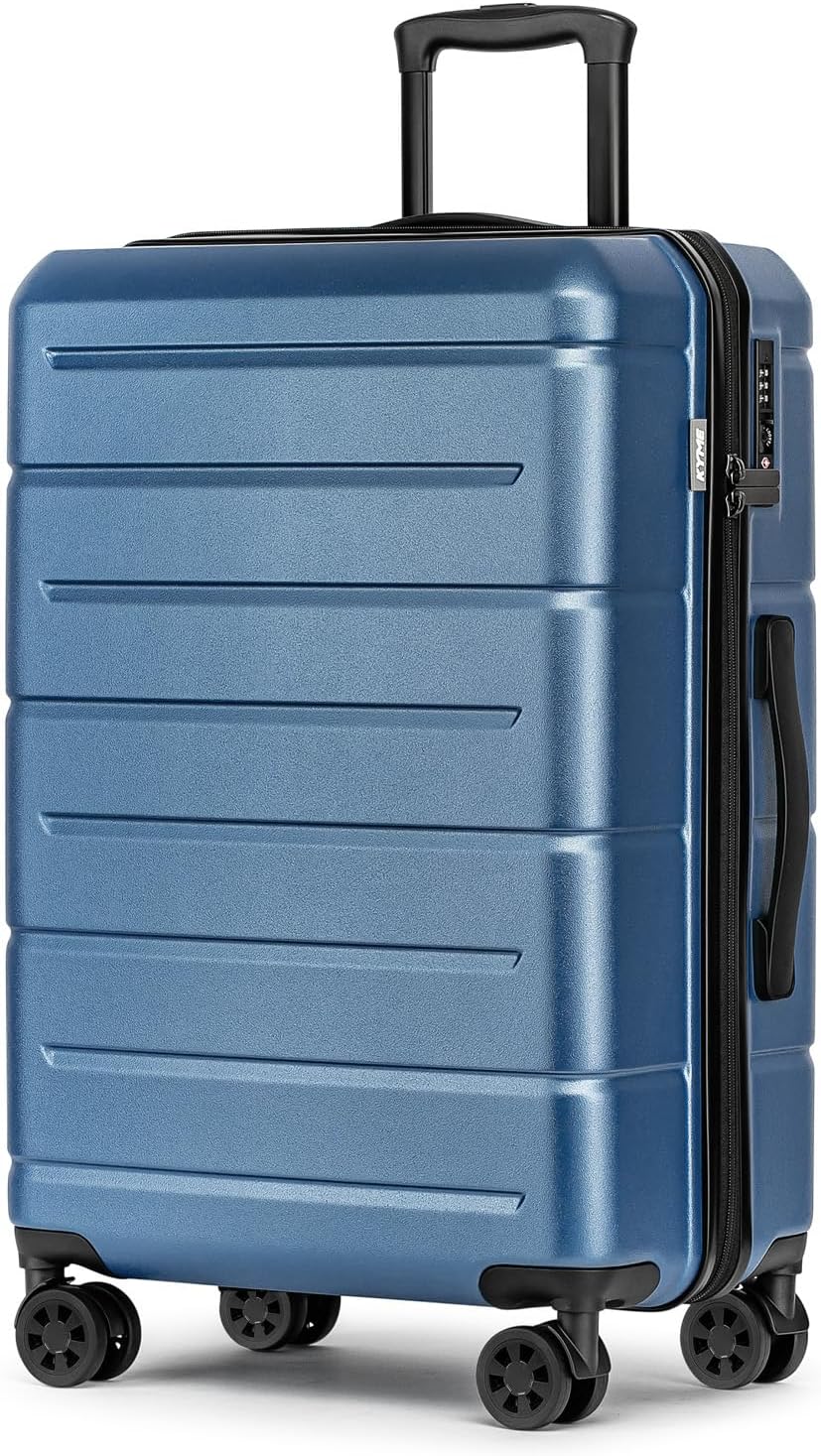 Carry On Luggage 22x14x9 Airline Approved Hardshell Carry On Suitcases with Wheels Travel Rolling 20 Inch Luggage with Cup Holder for Men Women,Carry-on Green