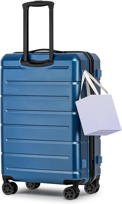 Carry On Luggage 22x14x9 Airline Approved Hardshell Carry On Suitcases with Wheels Travel Rolling 20 Inch Luggage with Cup Holder for Men Women,Carry-on Green