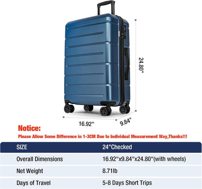 Carry On Luggage 22x14x9 Airline Approved Hardshell Carry On Suitcases with Wheels Travel Rolling 20 Inch Luggage with Cup Holder for Men Women,Carry-on Green