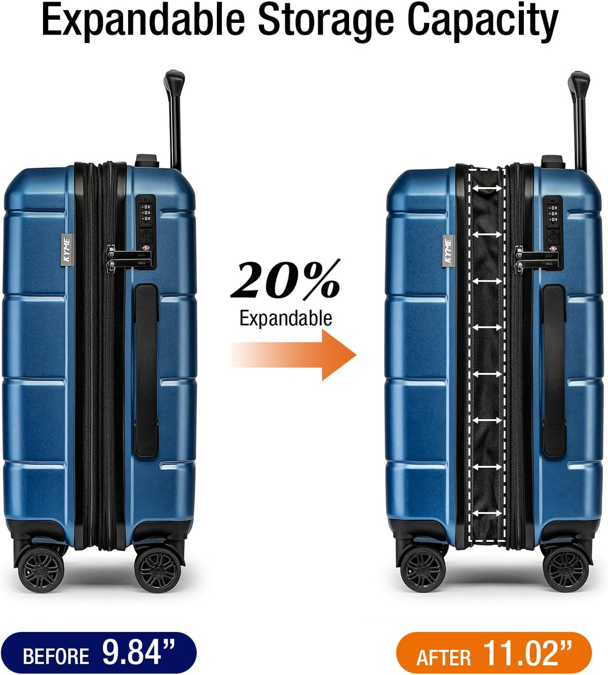 Carry On Luggage 22x14x9 Airline Approved Hardshell Carry On Suitcases with Wheels Travel Rolling 20 Inch Luggage with Cup Holder for Men Women,Carry-on Green