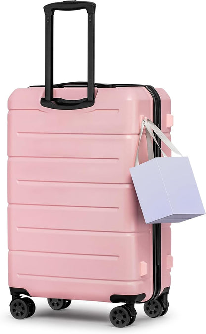 Carry On Luggage 22x14x9 Airline Approved Hardshell Carry On Suitcases with Wheels Travel Rolling 20 Inch Luggage with Cup Holder for Men Women,Carry-on Green