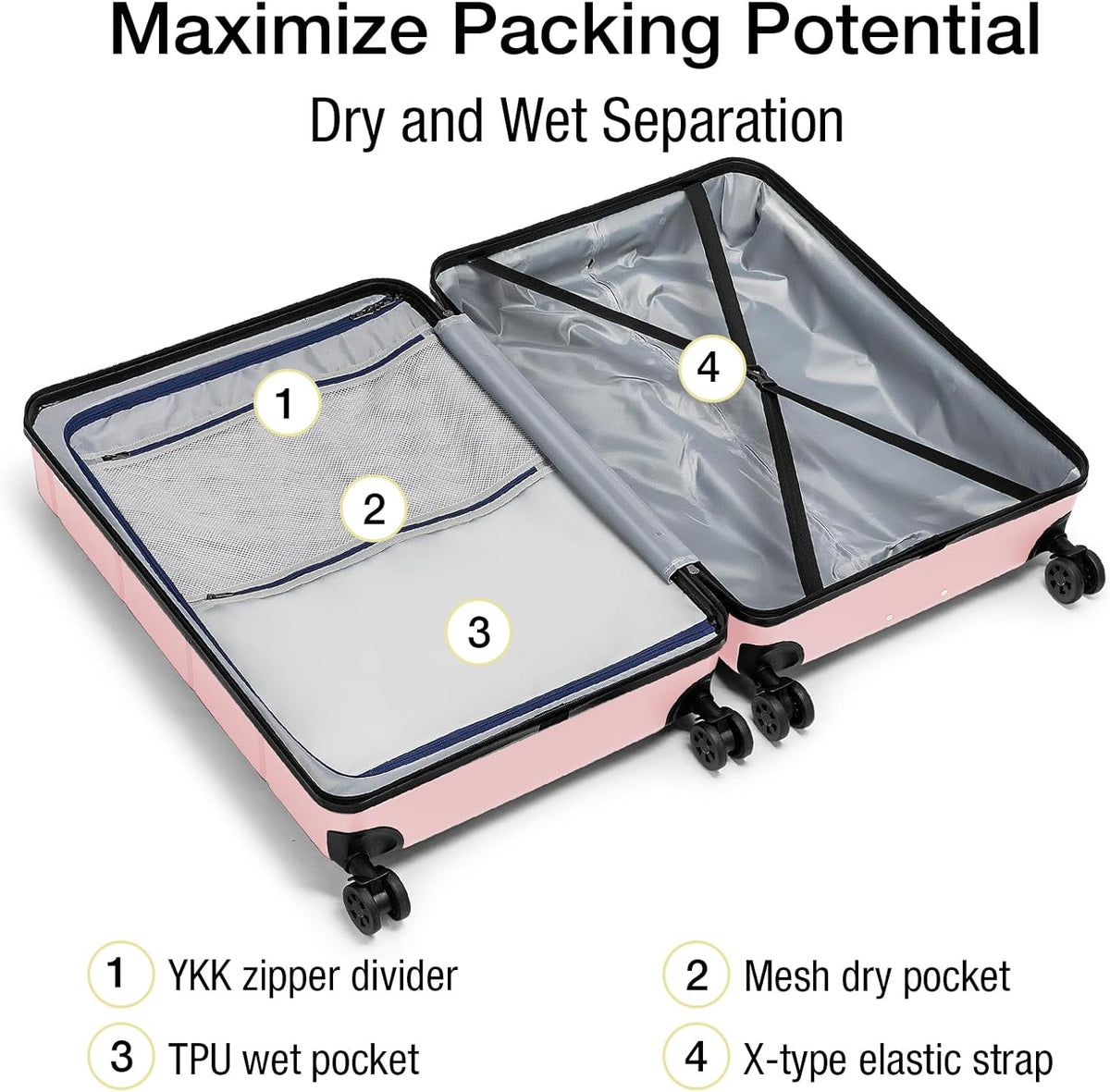 Carry On Luggage 22x14x9 Airline Approved Hardshell Carry On Suitcases with Wheels Travel Rolling 20 Inch Luggage with Cup Holder for Men Women,Carry-on Green