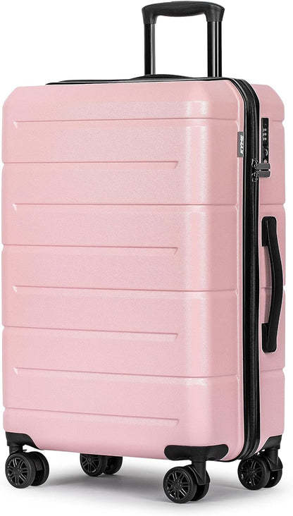 Carry On Luggage 22x14x9 Airline Approved Hardshell Carry On Suitcases with Wheels Travel Rolling 20 Inch Luggage with Cup Holder for Men Women,Carry-on Green