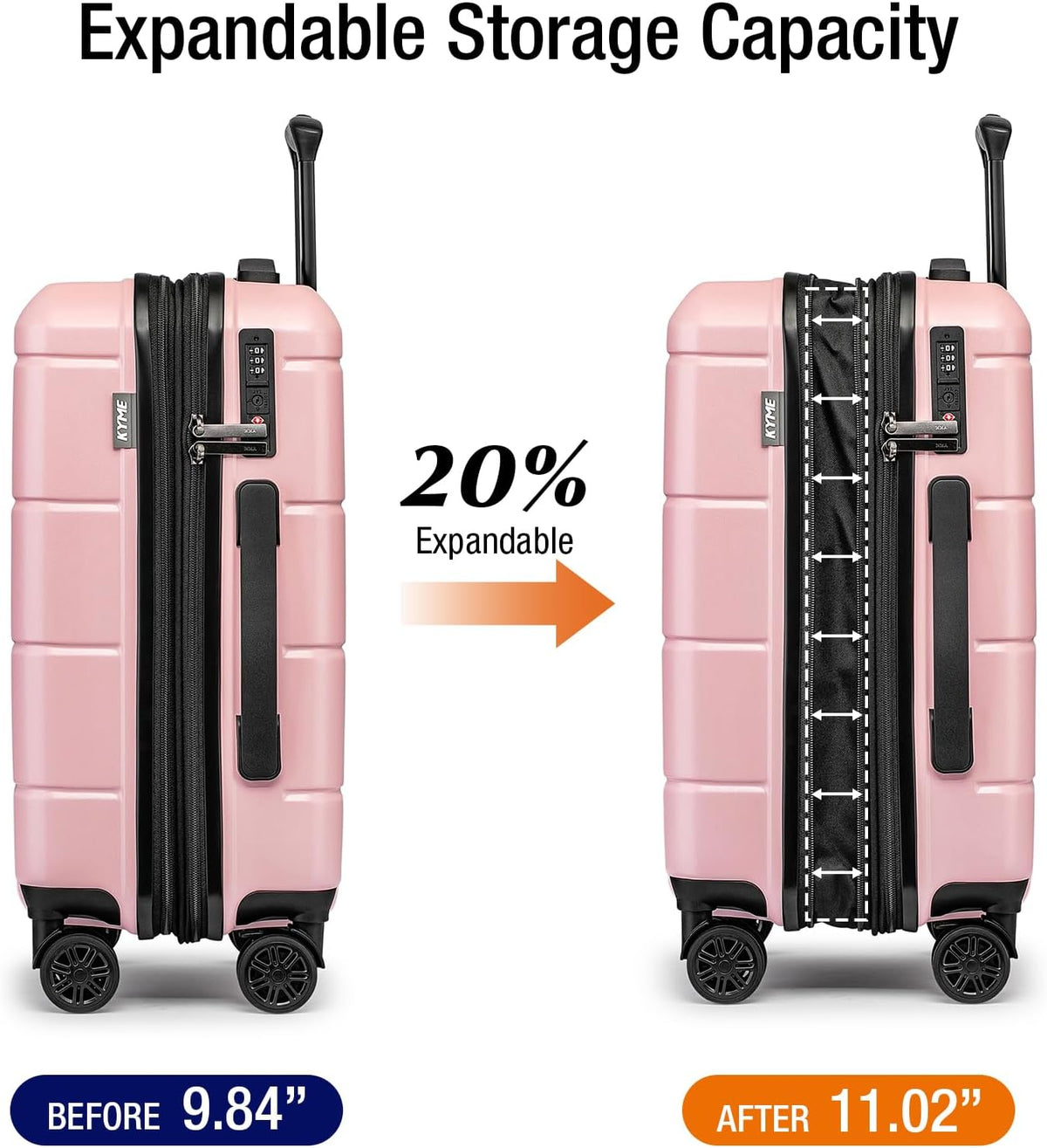Carry On Luggage 22x14x9 Airline Approved Hardshell Carry On Suitcases with Wheels Travel Rolling 20 Inch Luggage with Cup Holder for Men Women,Carry-on Green