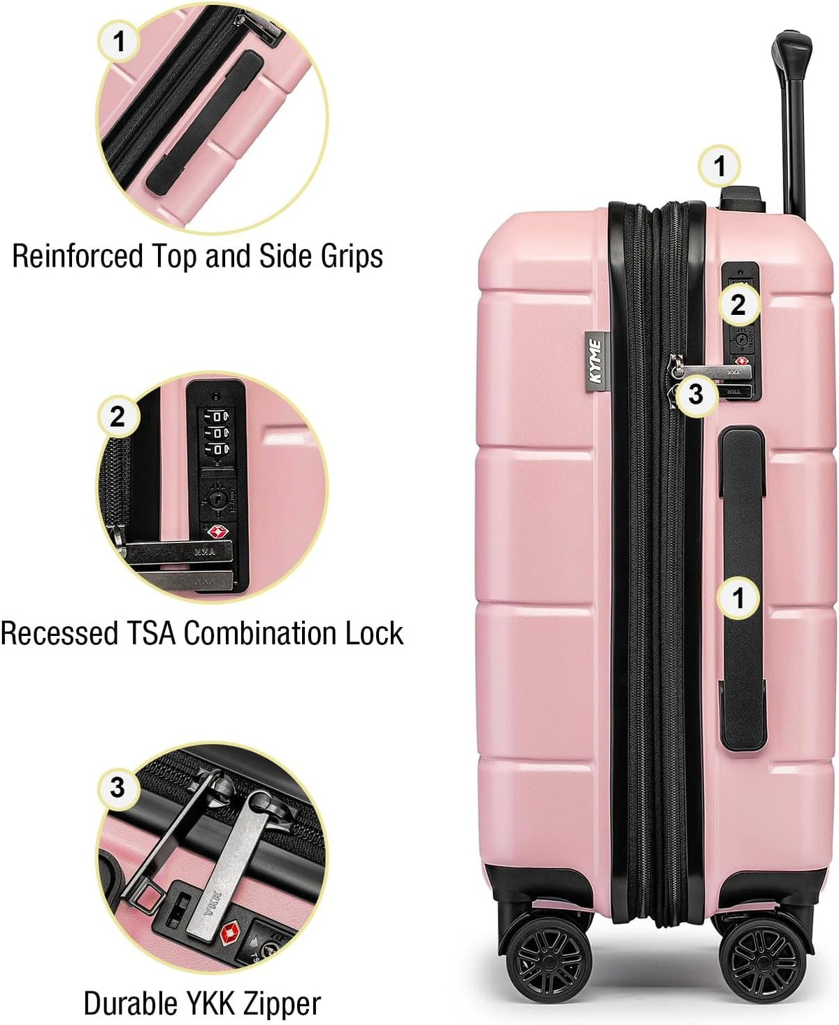 Carry On Luggage 22x14x9 Airline Approved Hardshell Carry On Suitcases with Wheels Travel Rolling 20 Inch Luggage with Cup Holder for Men Women,Carry-on Green