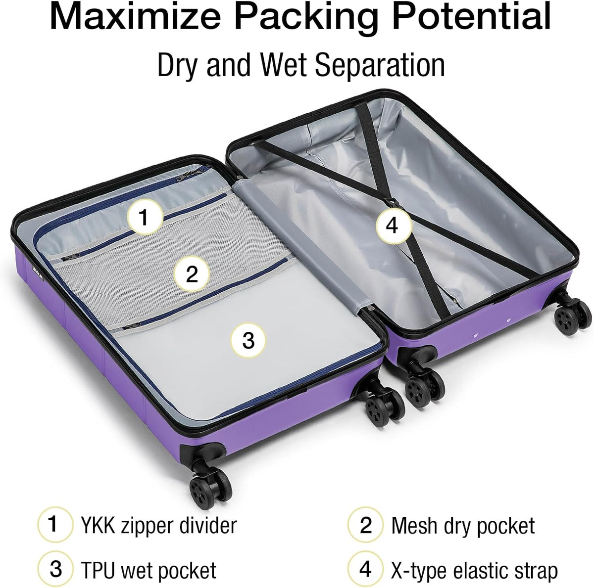 Carry On Luggage 22x14x9 Airline Approved Hardshell Carry On Suitcases with Wheels Travel Rolling 20 Inch Luggage with Cup Holder for Men Women,Carry-on Green