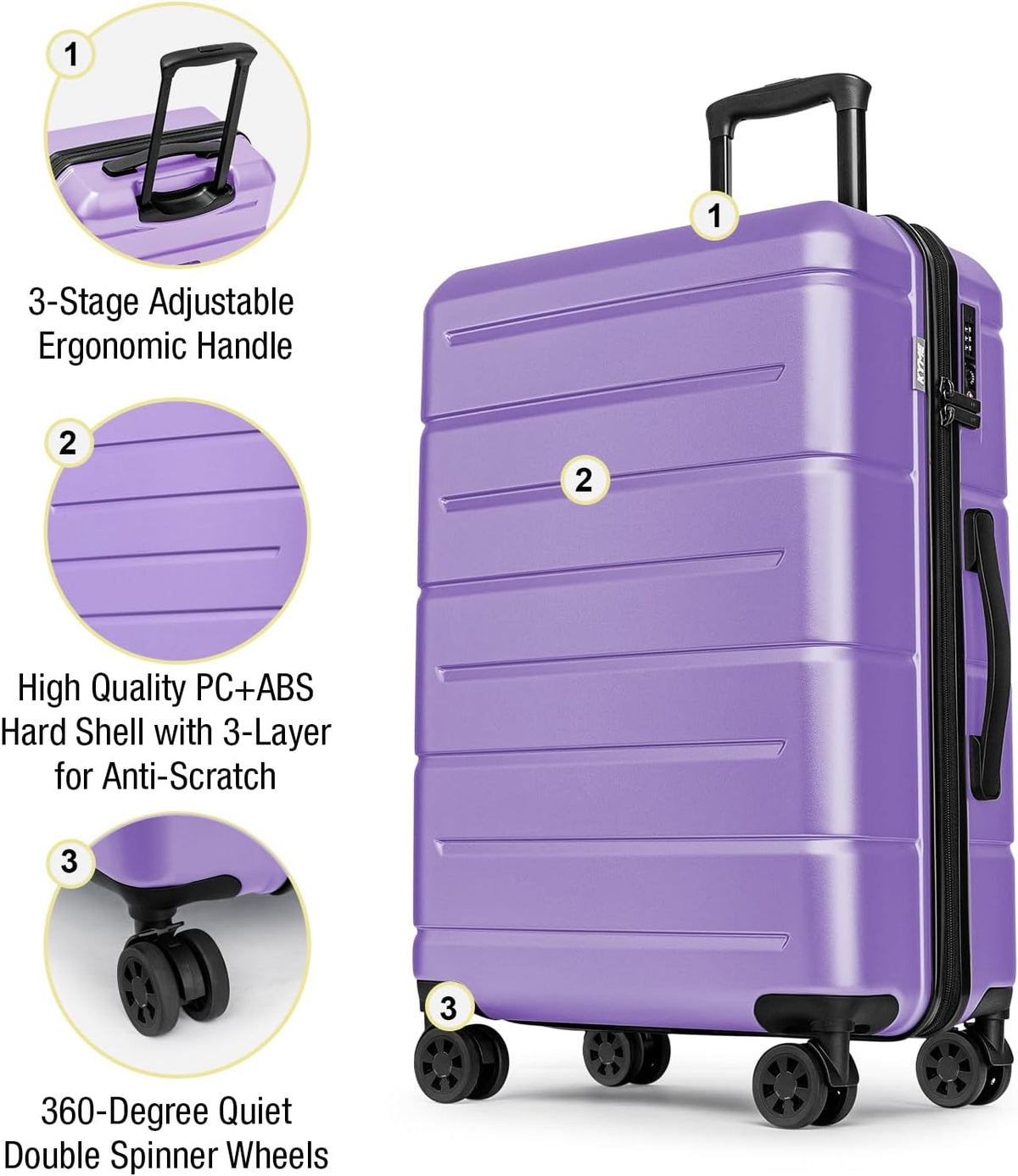 Carry On Luggage 22x14x9 Airline Approved Hardshell Carry On Suitcases with Wheels Travel Rolling 20 Inch Luggage with Cup Holder for Men Women,Carry-on Green