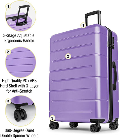 Carry On Luggage 22x14x9 Airline Approved Hardshell Carry On Suitcases with Wheels Travel Rolling 20 Inch Luggage with Cup Holder for Men Women,Carry-on Green