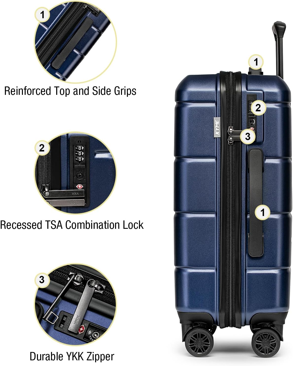 Carry On Luggage 22x14x9 Airline Approved Hardshell Carry On Suitcases with Wheels Travel Rolling 20 Inch Luggage with Cup Holder for Men Women,Carry-on Green