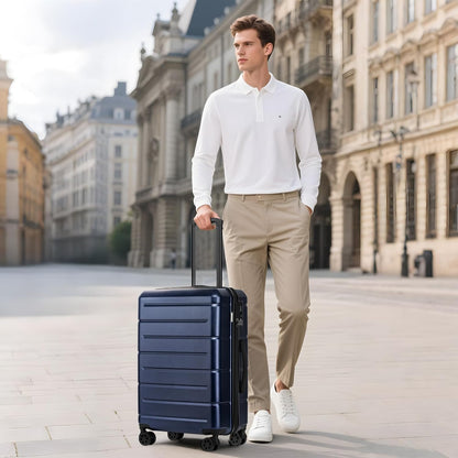 Carry On Luggage 22x14x9 Airline Approved Hardshell Carry On Suitcases with Wheels Travel Rolling 20 Inch Luggage with Cup Holder for Men Women,Carry-on Green