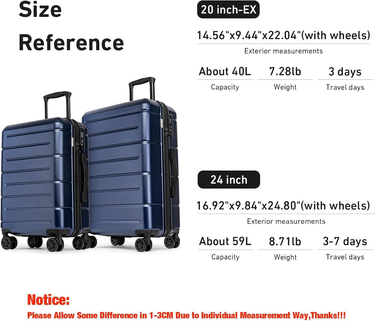 Carry On Luggage 22x14x9 Airline Approved Hardshell Carry On Suitcases with Wheels Travel Rolling 20 Inch Luggage with Cup Holder for Men Women,Carry-on Green