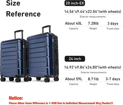 Carry On Luggage 22x14x9 Airline Approved Hardshell Carry On Suitcases with Wheels Travel Rolling 20 Inch Luggage with Cup Holder for Men Women,Carry-on Green