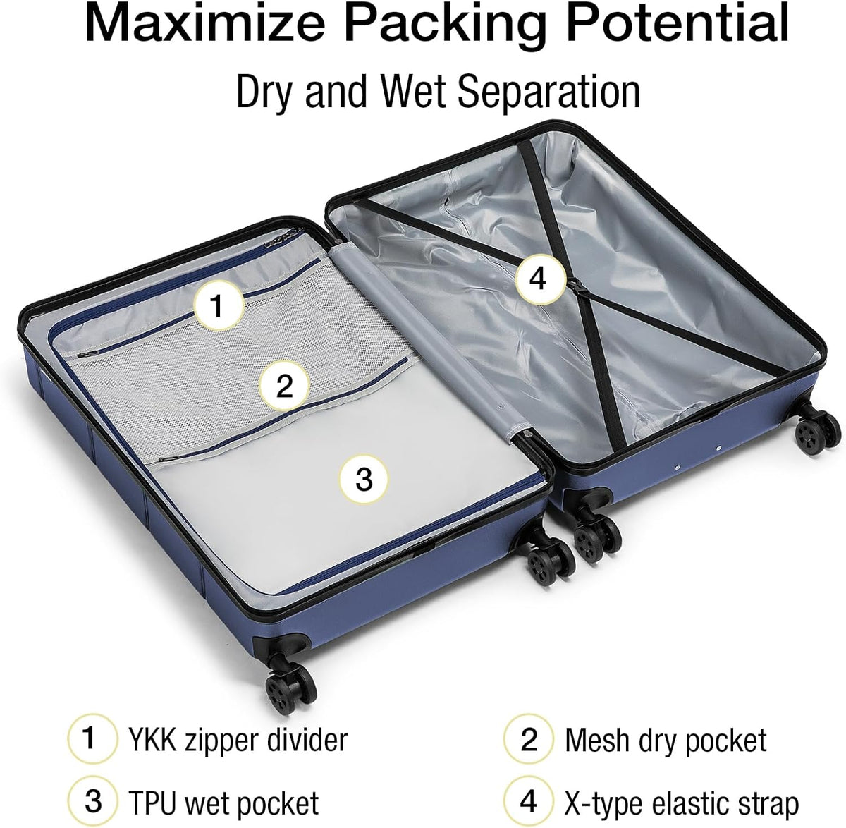 Carry On Luggage 22x14x9 Airline Approved Hardshell Carry On Suitcases with Wheels Travel Rolling 20 Inch Luggage with Cup Holder for Men Women,Carry-on Green