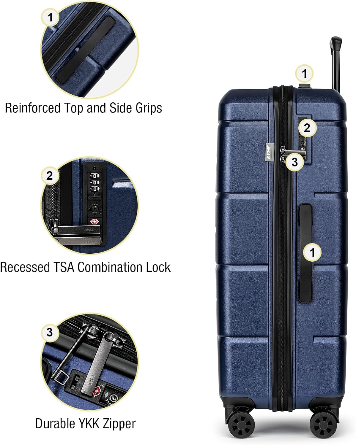 Carry On Luggage 22x14x9 Airline Approved Hardshell Carry On Suitcases with Wheels Travel Rolling 20 Inch Luggage with Cup Holder for Men Women,Carry-on Green