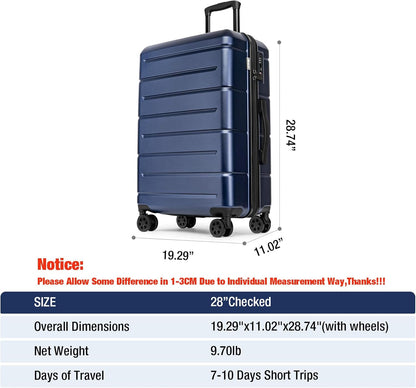 Carry On Luggage 22x14x9 Airline Approved Hardshell Carry On Suitcases with Wheels Travel Rolling 20 Inch Luggage with Cup Holder for Men Women,Carry-on Green