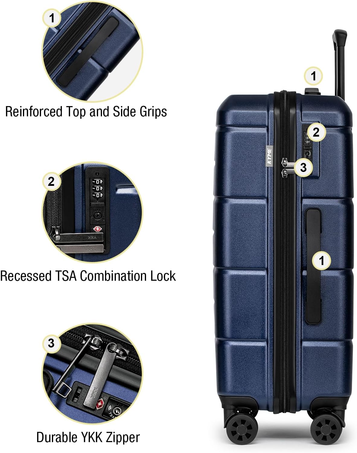 Carry On Luggage 22x14x9 Airline Approved Hardshell Carry On Suitcases with Wheels Travel Rolling 20 Inch Luggage with Cup Holder for Men Women,Carry-on Green