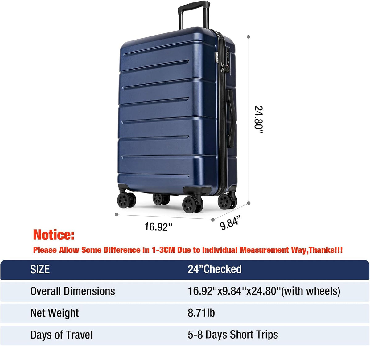 Carry On Luggage 22x14x9 Airline Approved Hardshell Carry On Suitcases with Wheels Travel Rolling 20 Inch Luggage with Cup Holder for Men Women,Carry-on Green