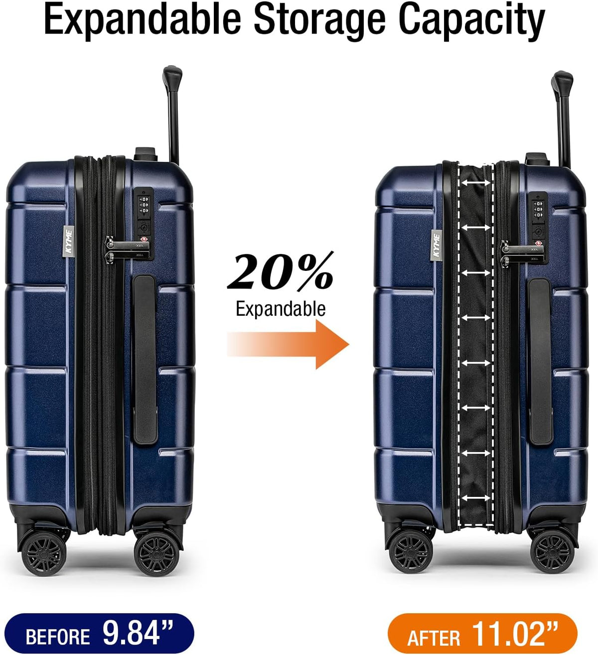 Carry On Luggage 22x14x9 Airline Approved Hardshell Carry On Suitcases with Wheels Travel Rolling 20 Inch Luggage with Cup Holder for Men Women,Carry-on Green