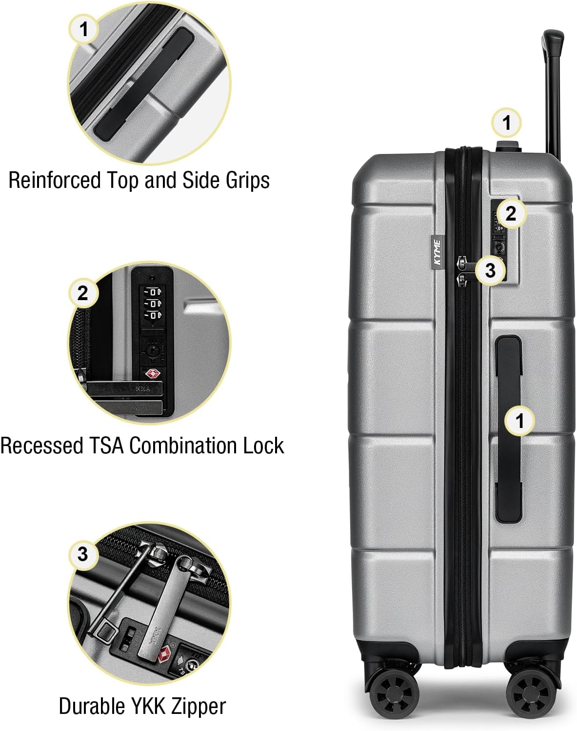 Carry On Luggage 22x14x9 Airline Approved Hardshell Carry On Suitcases with Wheels Travel Rolling 20 Inch Luggage with Cup Holder for Men Women,Carry-on Green